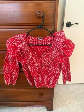 Zara embroidered blouse
